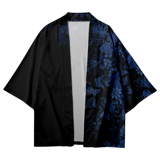 Traditional Chinese Flower Graphic Design Kimono Unisex Oversized | Japan Apparel