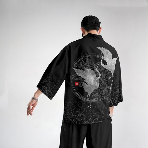 Japan Art two Swan Graphic Design Kimono's Unisex | Japan Apparel