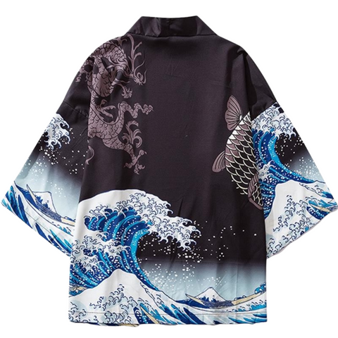 Koi Fish Japan Graphic Art Kimono Unisex Oversized | Japan Apparel