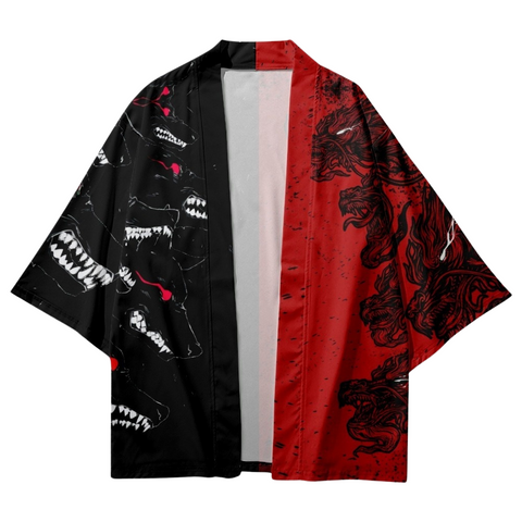 Wolf Harajuku Graphic Design Kimono Unisex Oversized | Japan Apparel