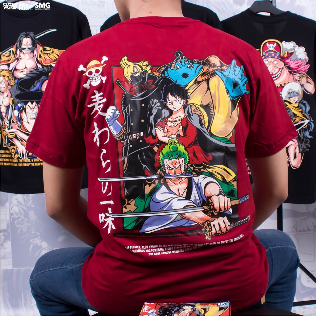 Straw Hat Pirates Top Fighters T-Shirt - Luffy, Zoro, Sanji & Jinbe | One Piece Anime Streetwear