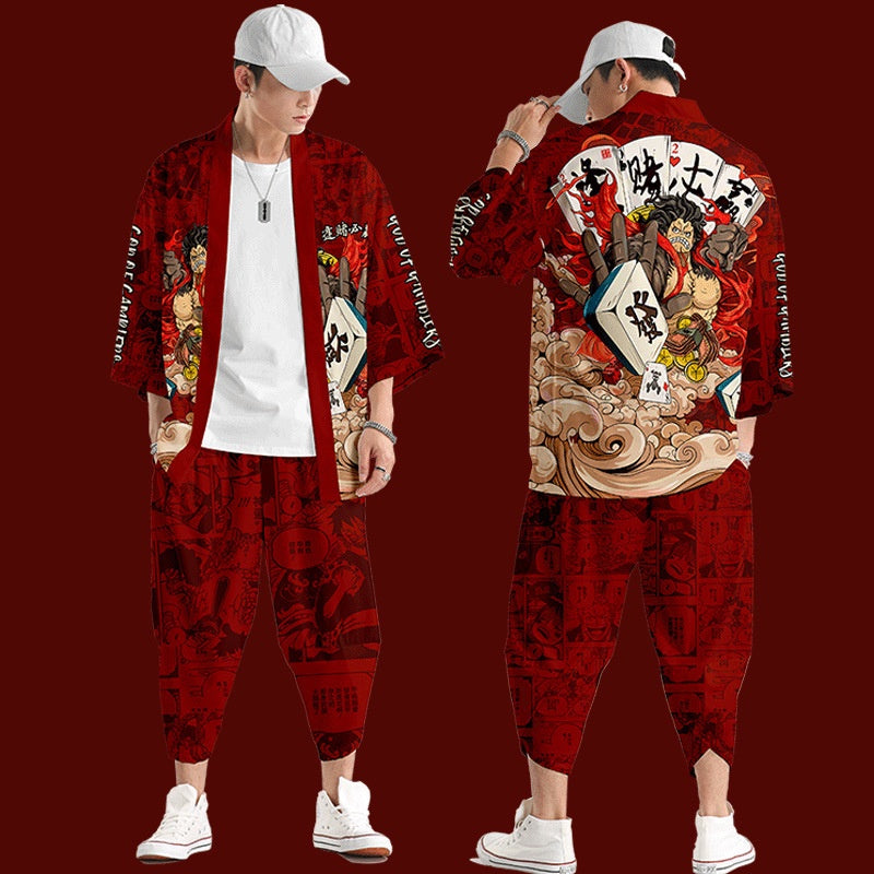 Japanese Anime One Piece Luffy Kimono Harajuku Streetwear Design | Japan Apparel