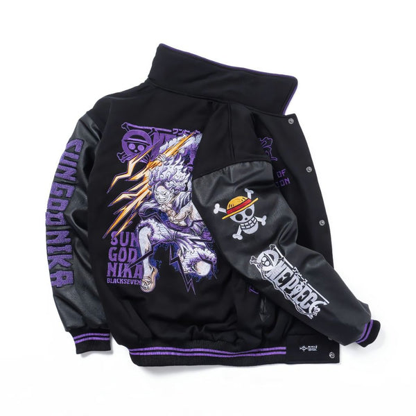 ジャケット・アウター GIMME FIVE 5 Flight Jacket Made in Japan One Piece Gear 5 Varsity Jacket Full Embroidery | Zewearsy