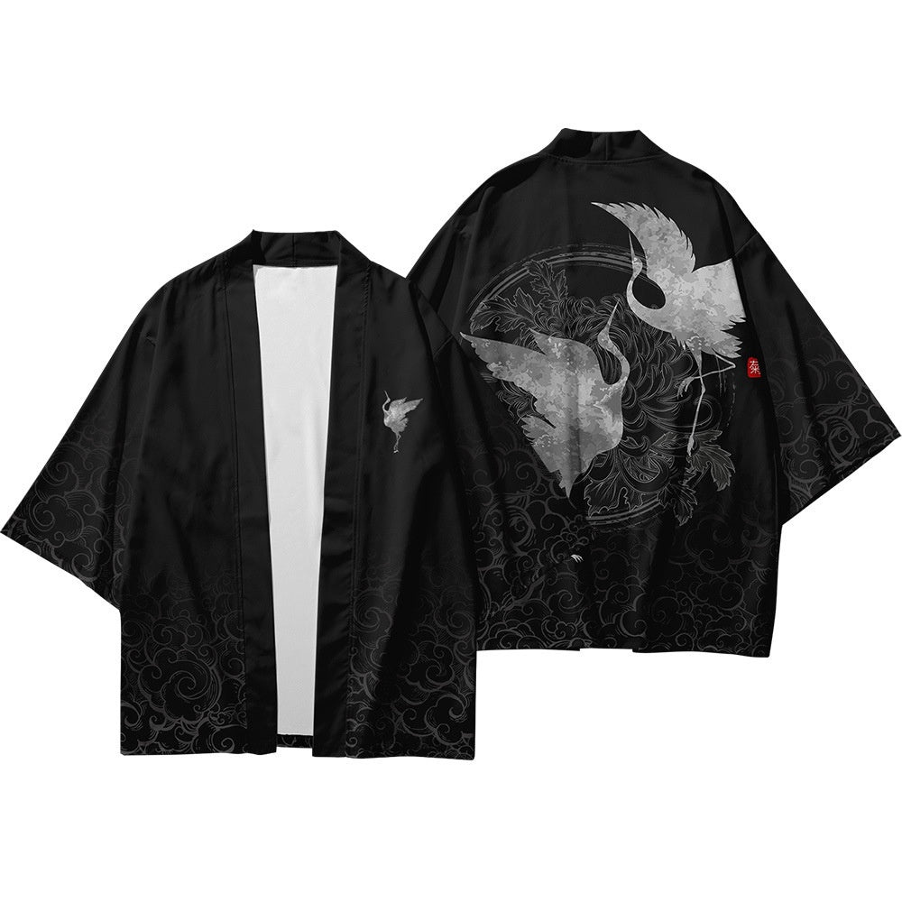 Japan Art two Swan Graphic Design Kimono's Unisex | Japan Apparel