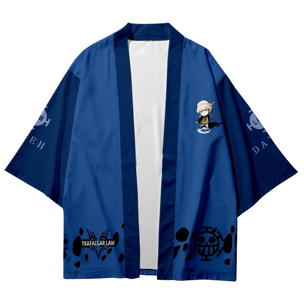 One piece Anime Kimono Streetwear - Blue Color Oversized - Blue One piece | Japan Fashion | Zewearsy Store