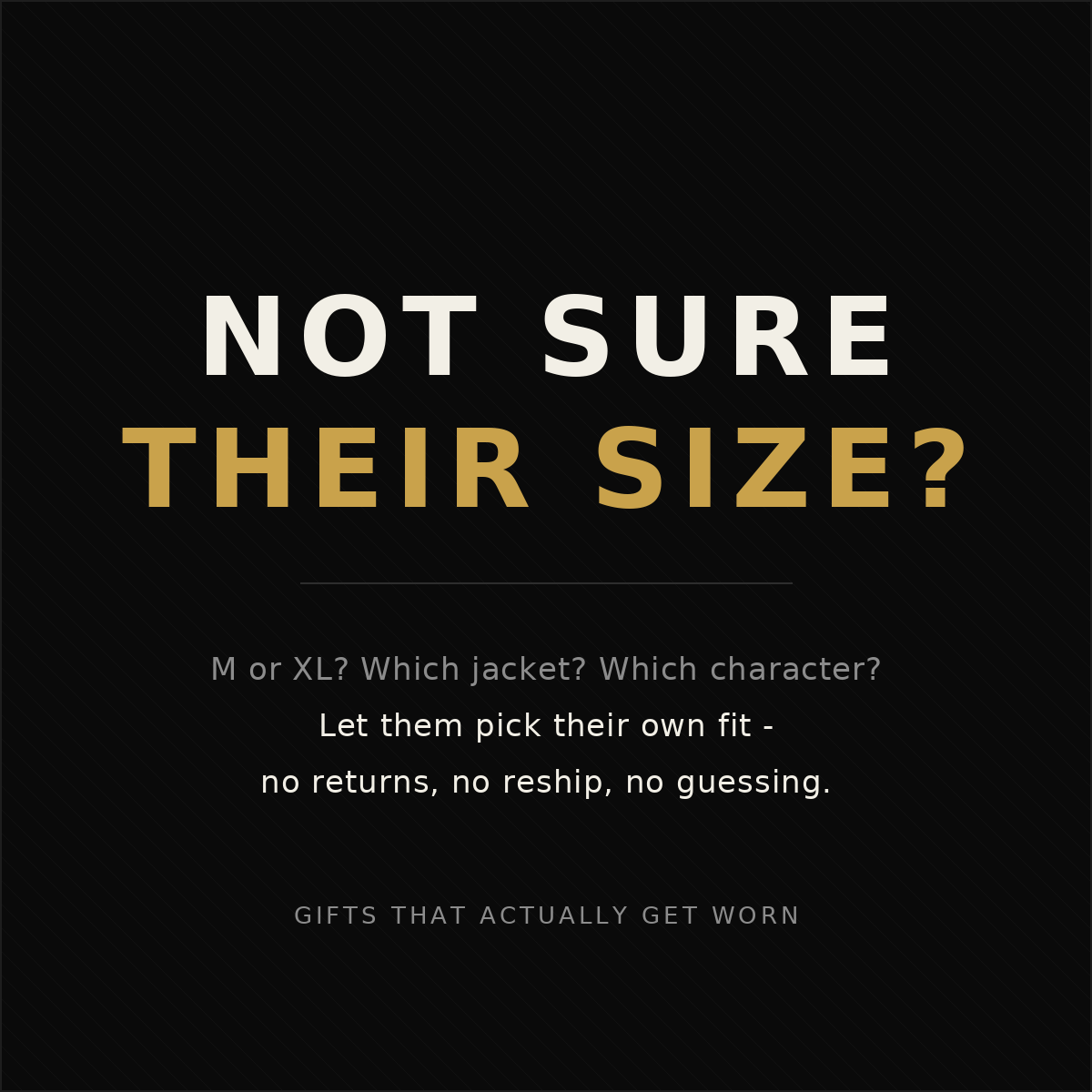 Gift card - when you are not sure of their size