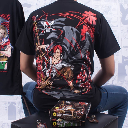 Shanks The Red Hair One Piece Film RED Akagami no Shanks Red Hair Pirates Anime Kaos Clowor T-shirt