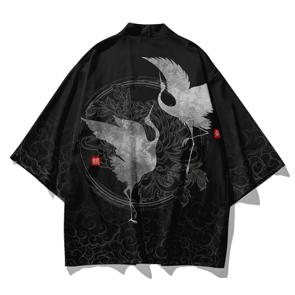 Japan Art two Swan Graphic Design Kimono's Unisex | Japan Apparel