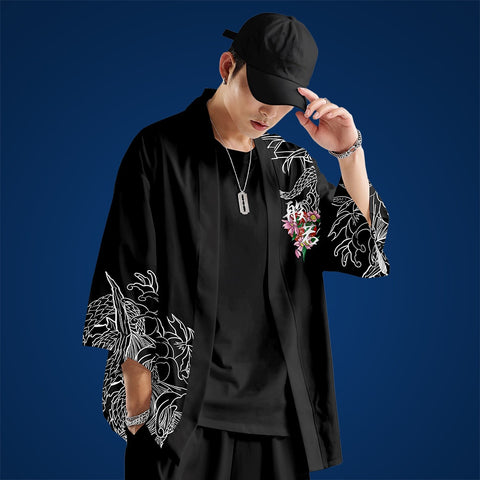 Demon Harajuku Kimono Cosplay Samurai Haori Obi Japanese Streetwear | Japan Apparel