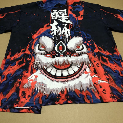 Lion Dance Art Kimono's Unisex | Japan Apparel