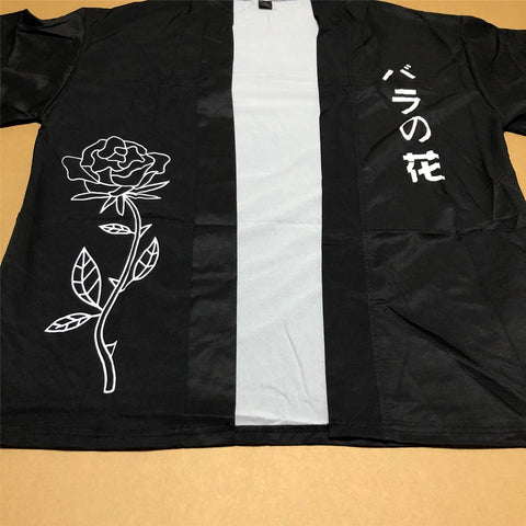 Rose Kanji Japan Kimono Art - Unisex Oversized | Zewearsy Store