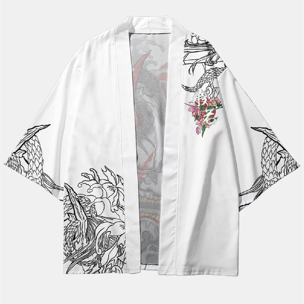 Demon Harajuku Kimono Cosplay Samurai Haori Obi Japanese Streetwear | Japan Apparel