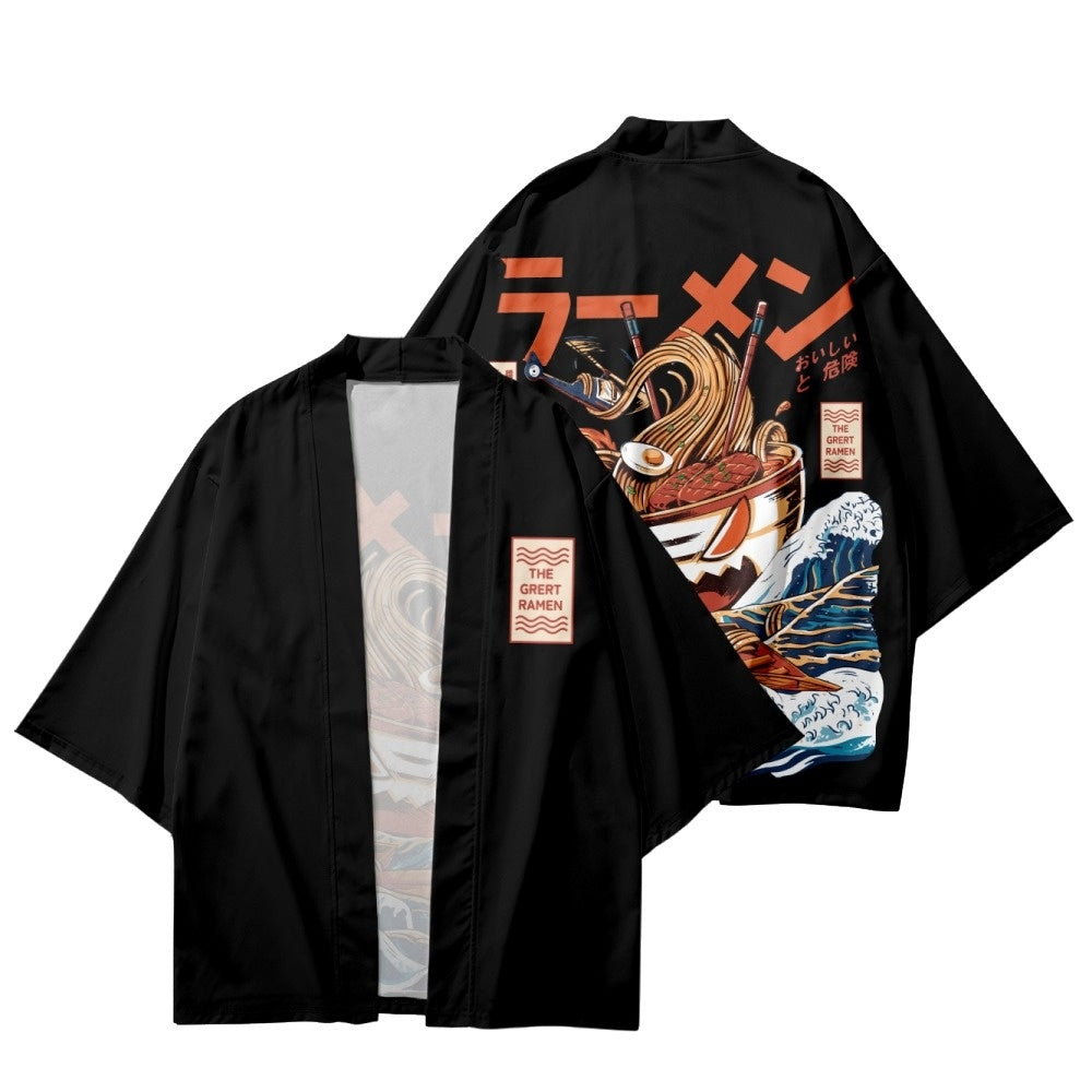 Ramen Art Kimono Short Sleeve Unisex Sublimation | Zewearsy Store