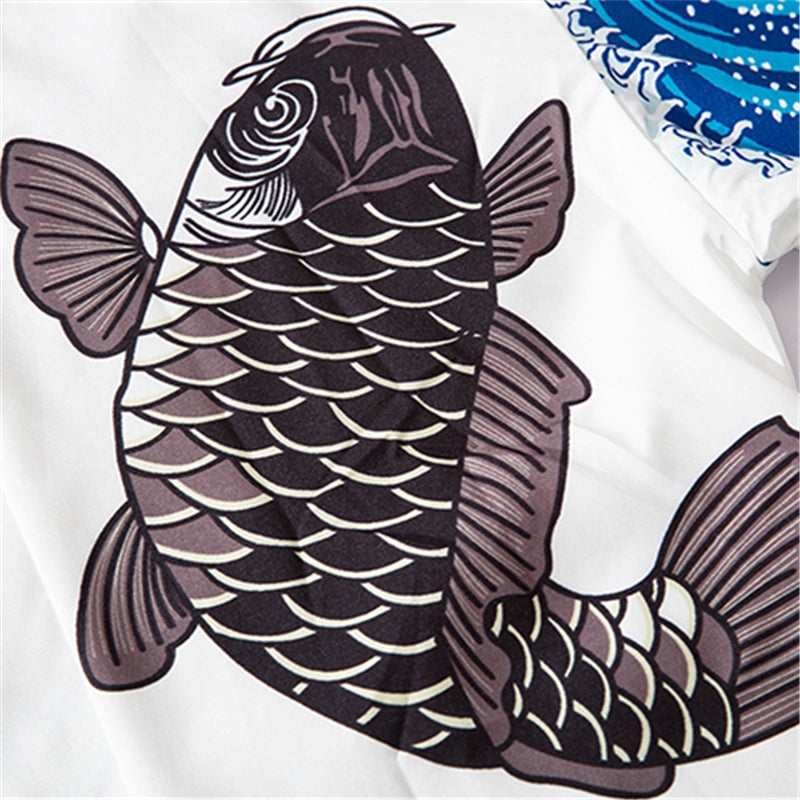 Koi Fish Japan Graphic Art Kimono Unisex Oversized | Japan Apparel
