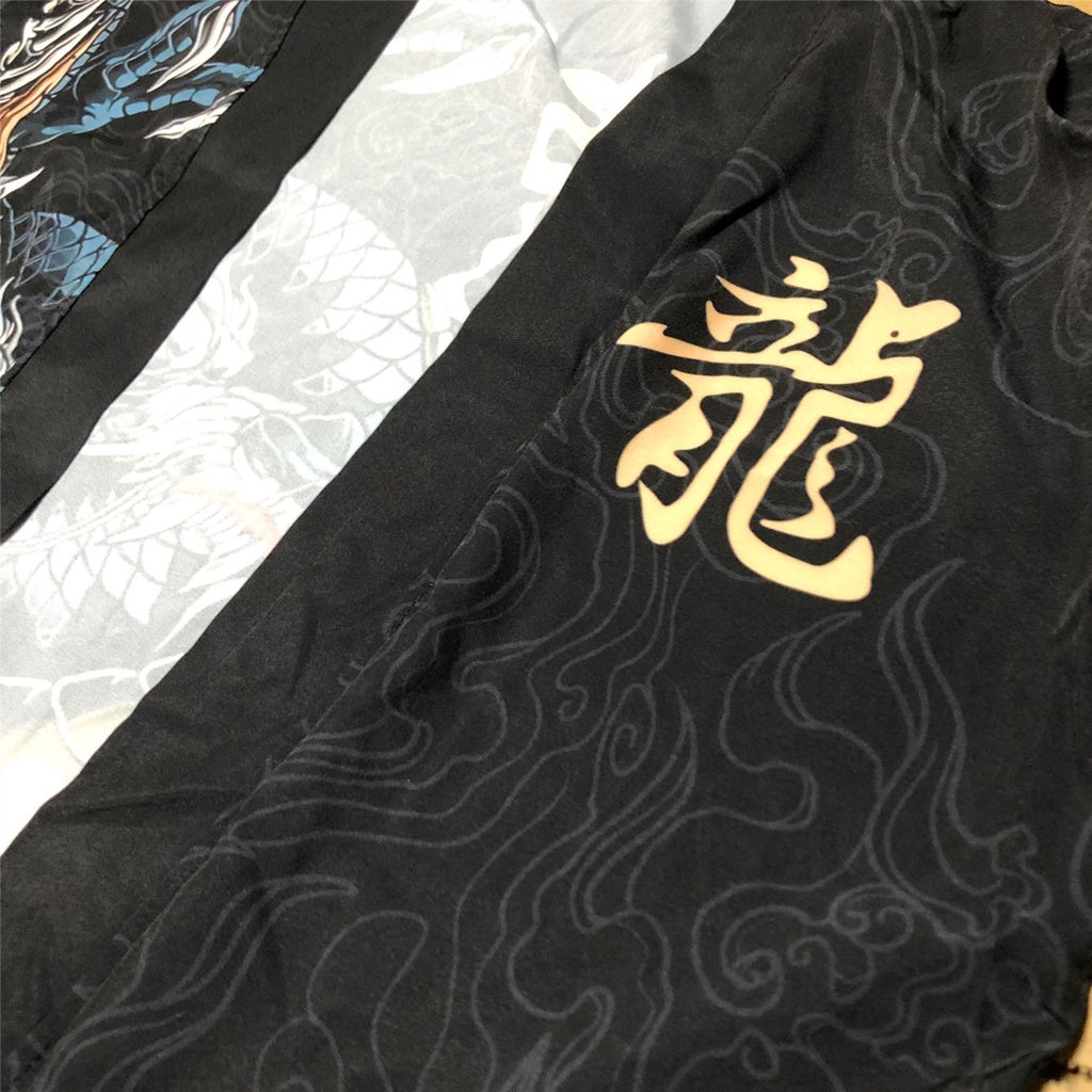 Traditional Japanese Dragon Graphic Art Kimono Unisex Oversized | Japan Apparel