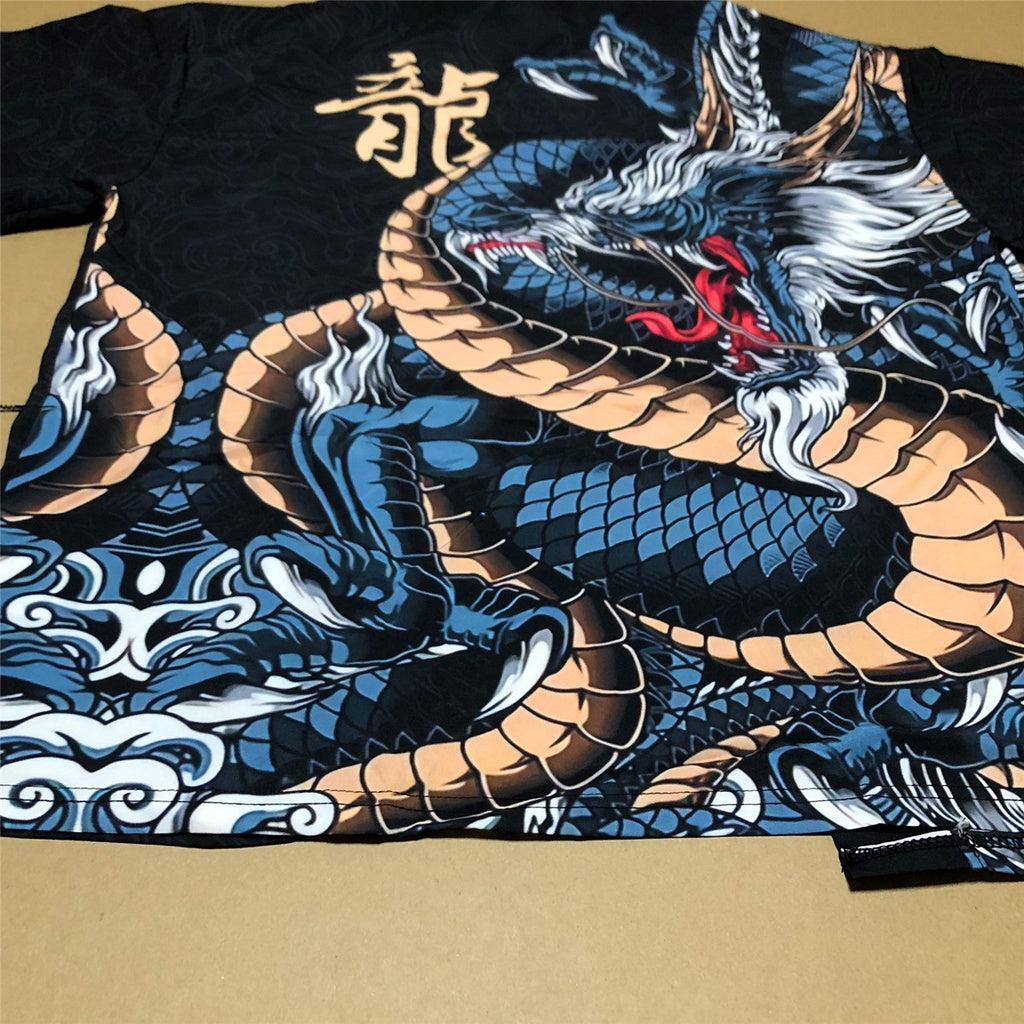 Traditional Japanese Dragon Graphic Art Kimono Unisex Oversized | Japan Apparel