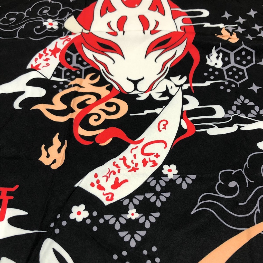 Japanese Kitsune Graphic art Design Kimono Unisex Oversized | Japan Apparel