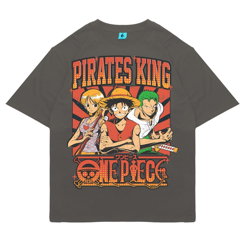 Japan Anime Short Sleeve T Shirt - Vintage Series One Piece PIRATES KING | Japan Apparel | Zewearsy Store