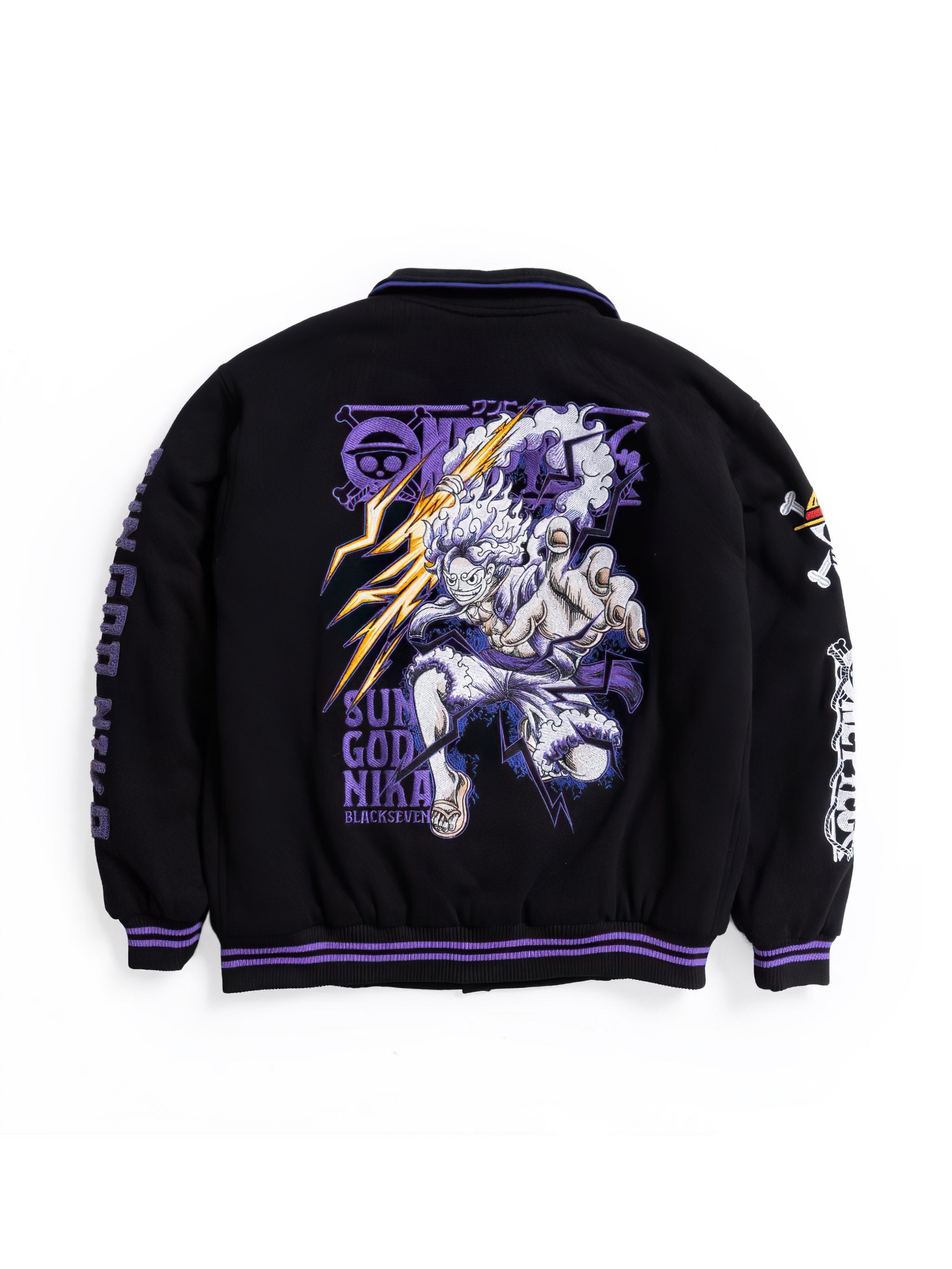 One Piece Gear 5 Varsity Jacket Full Embroidery Japan Fashion - Sun God Nika Gear 5 | Zewearsy Store