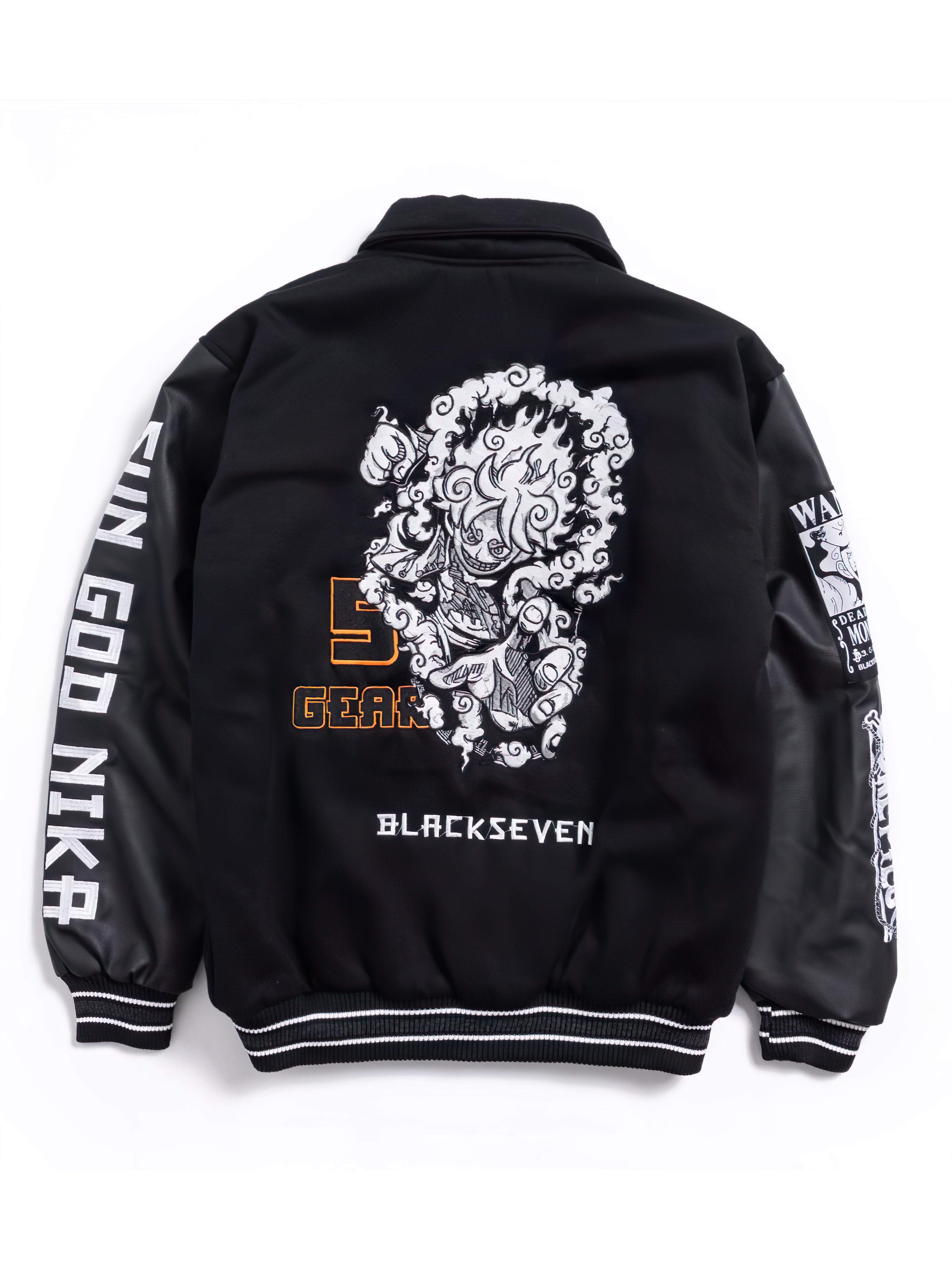 One Piece Gear 5 Varsity Jacket with Full Embroidery Design - Japan Fashion | Zewearsy Store