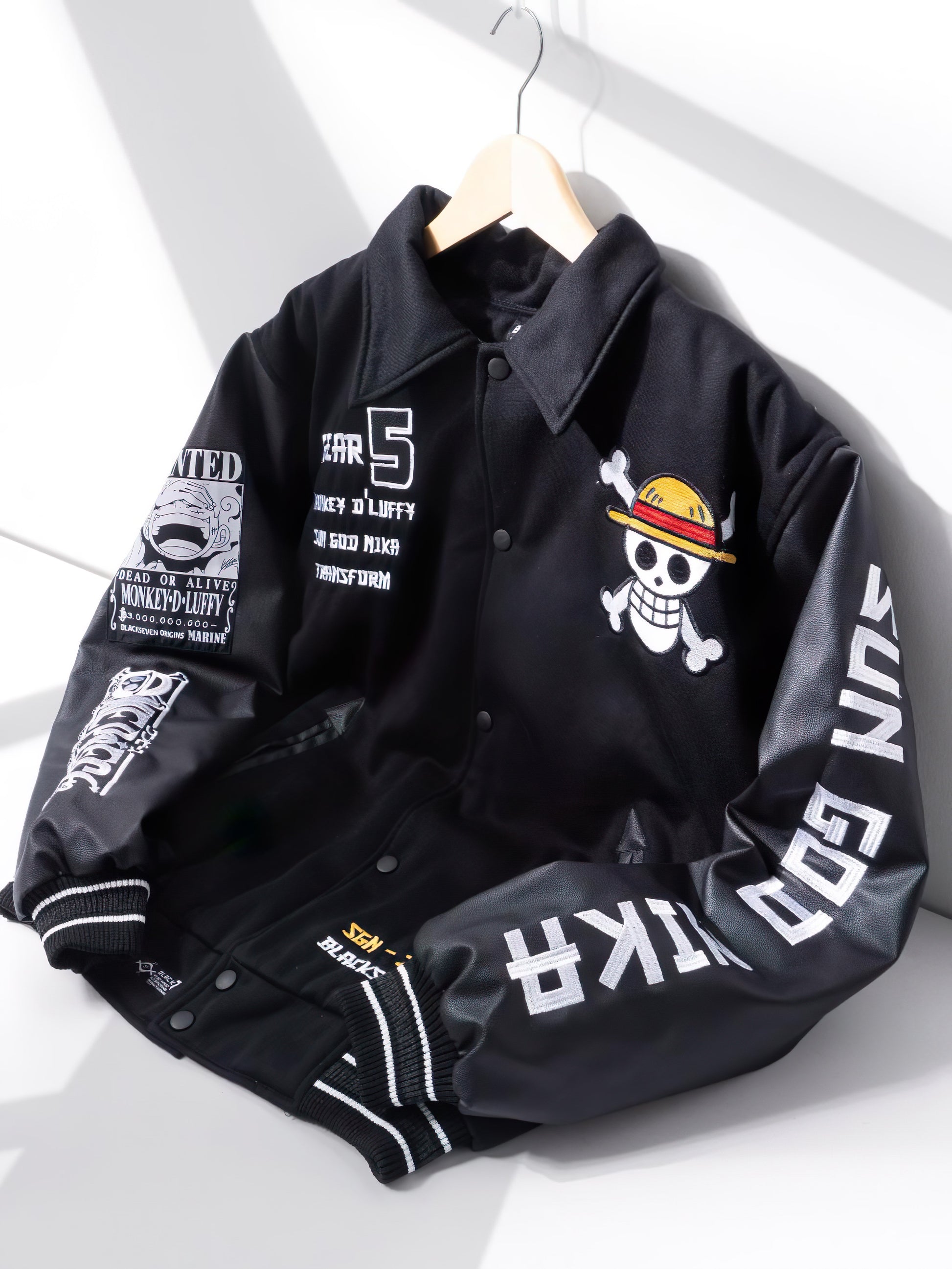 One Piece Gear 5 Varsity Jacket with Full Embroidery Design - Japan Fashion | Zewearsy Store
