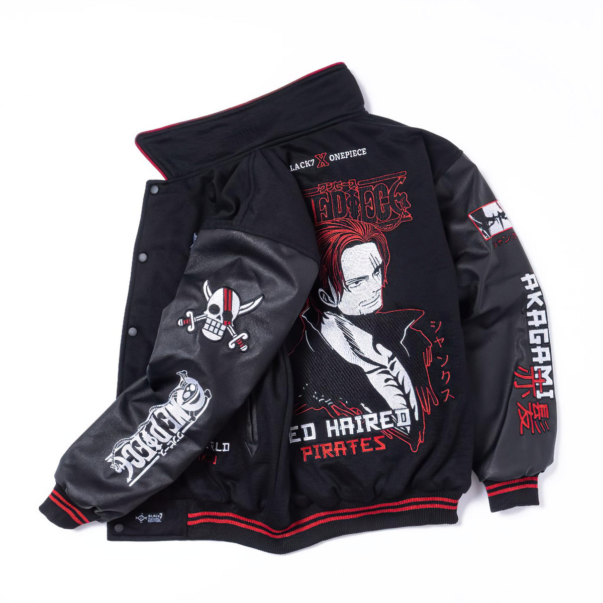 One Piece Varsity Jacket Akagami No Shanks - Red Hair Pirates - Japan Fashion | Zewearsy Store