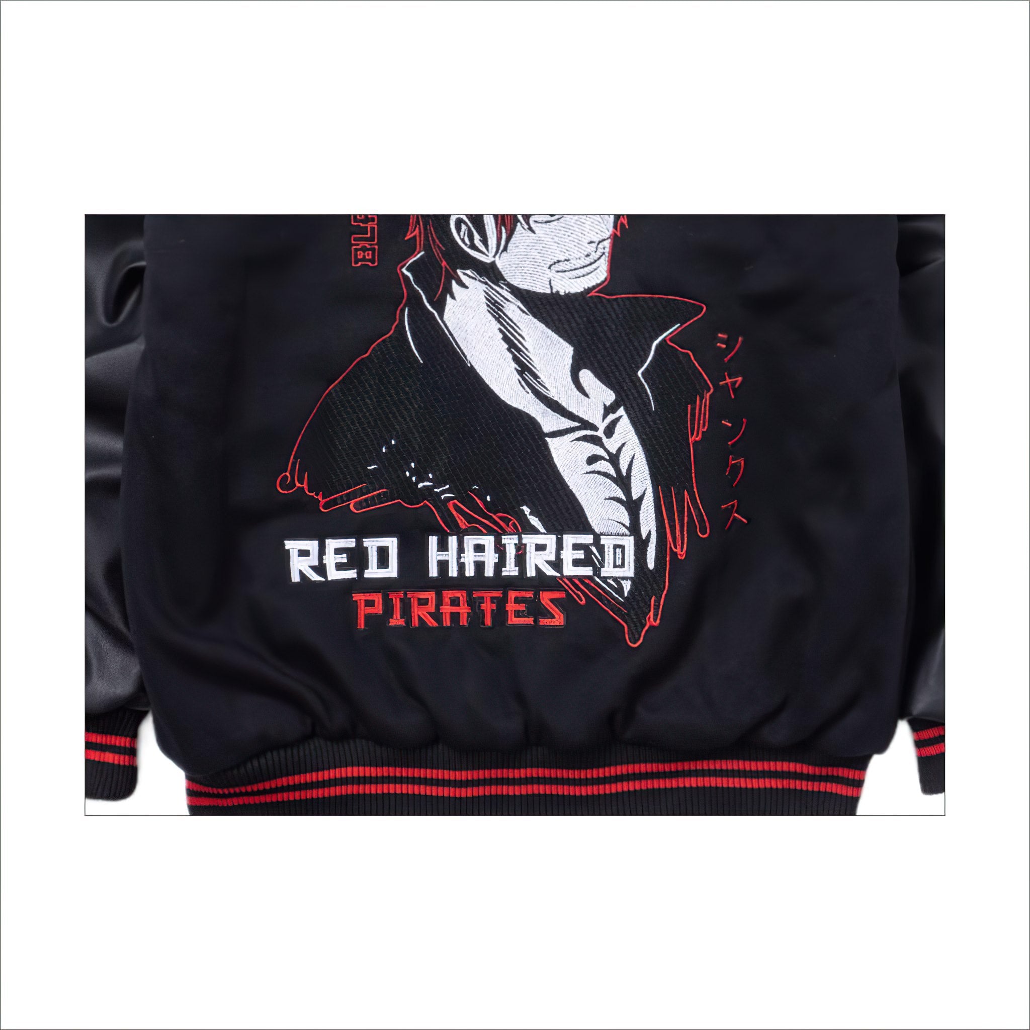 One Piece Varsity Jacket Akagami No Shanks - Red Hair Pirates - Japan Fashion | Zewearsy Store