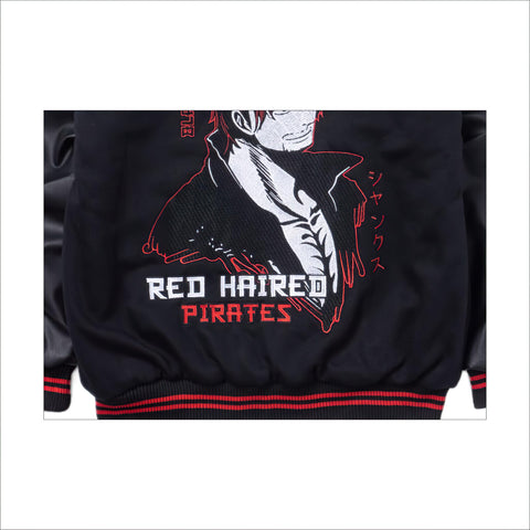 One Piece Varsity Jacket Akagami No Shanks - Red Hair Pirates - Japan Fashion | Zewearsy Store