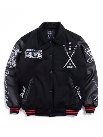 Zoro One Piece Varsity Jacket Red Samurai Edition - Japan Fashion | Zewearsy Store