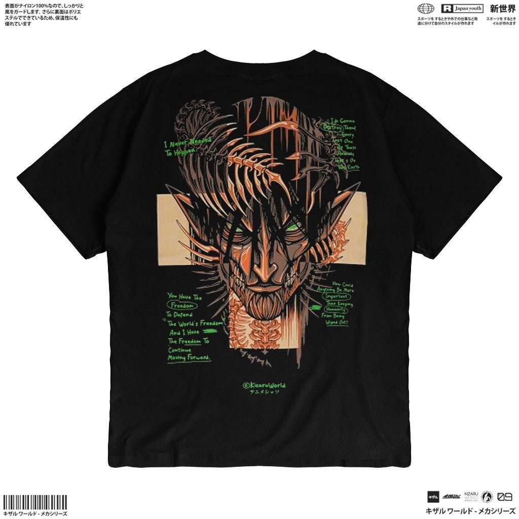 Attack on Titan Eren Rumbling T - Shirt - Japan Anime Short Sleeve - Zewearsy