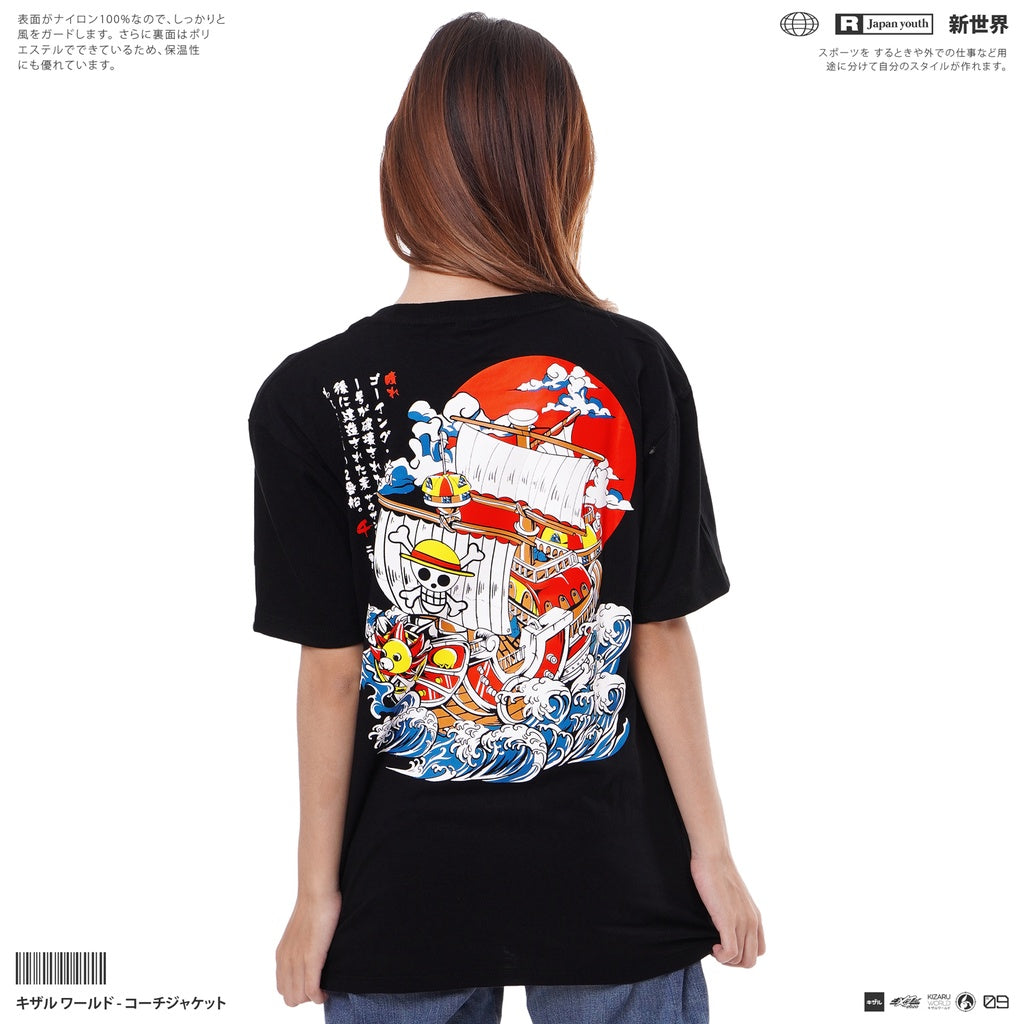 Japan Anime Short Sleeve T Shirt - One Piece THOUSAND SUNNY Black | Japan Apparel | Zewearsy Store