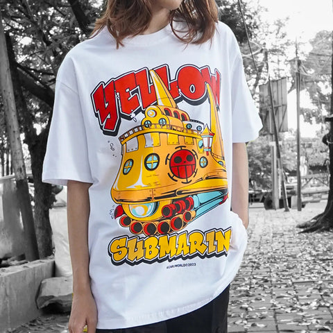 Japan Anime Short Sleeve T Shirt One Piece YELLOW SUBMARINE SHIP TRAFALGAR LAW | Japan Apparel