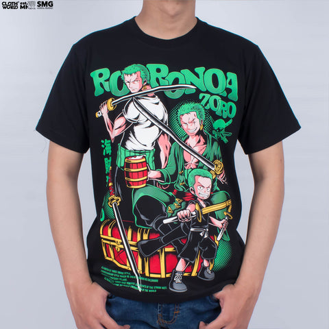 Roronoa Zoro Story T-Shirt - Strawhat Pirates Monsters Trio | One Piece Anime