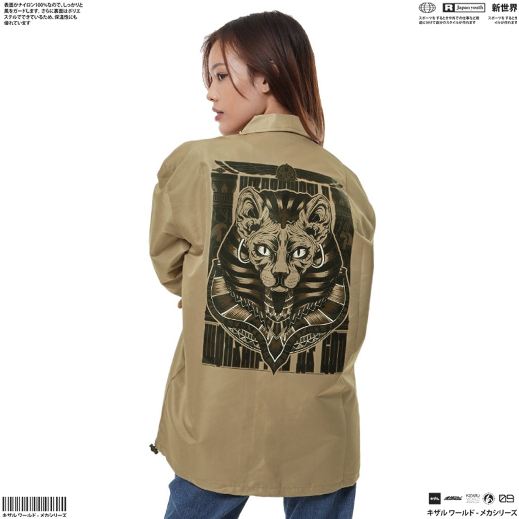 Streetwear Coach Jacket Anubis Graphic Design WORSHIPPED | Zewearsy Store