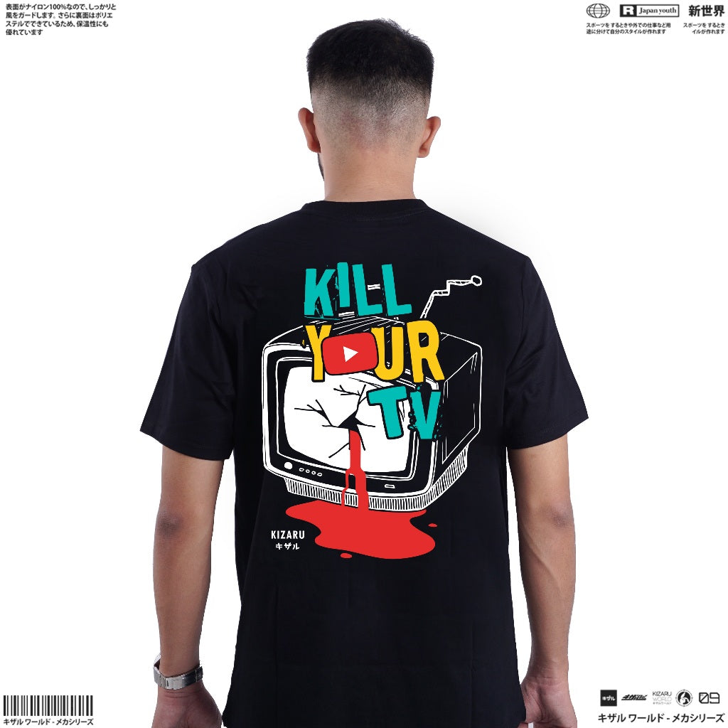 Japan Streetwear Short Sleeve T Shirt - Origin KILL YOUR TV | Japan Apparel