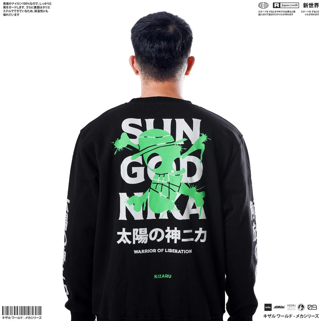 Black Crewneck Sweater Anime One Piece LUFFY SUN GOD NIKA | Japan Apparel | Zewearsy Store