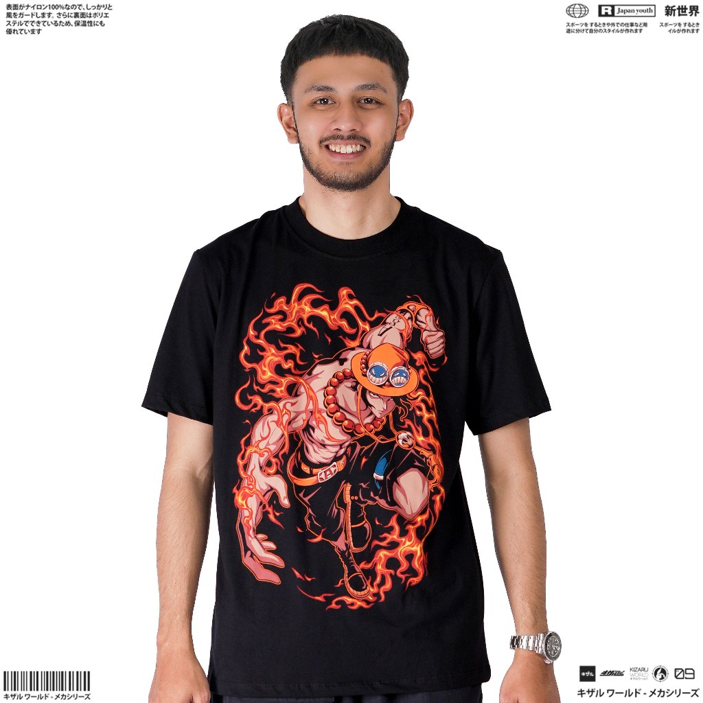 Japan Anime Short Sleeve T Shirt - One Piece PORTGAS D ACE V2 | Japan Apparel