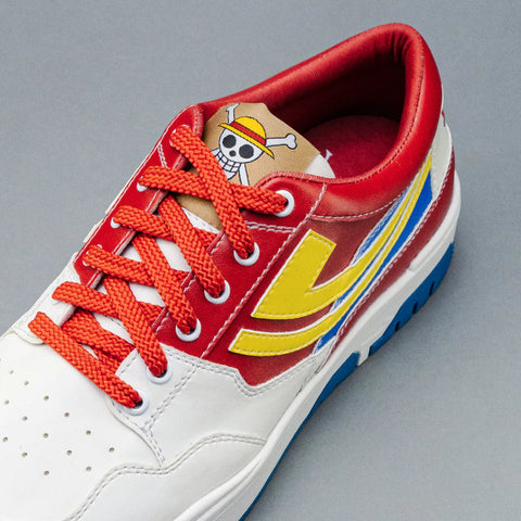Heel view of One Piece Luffy sneaker