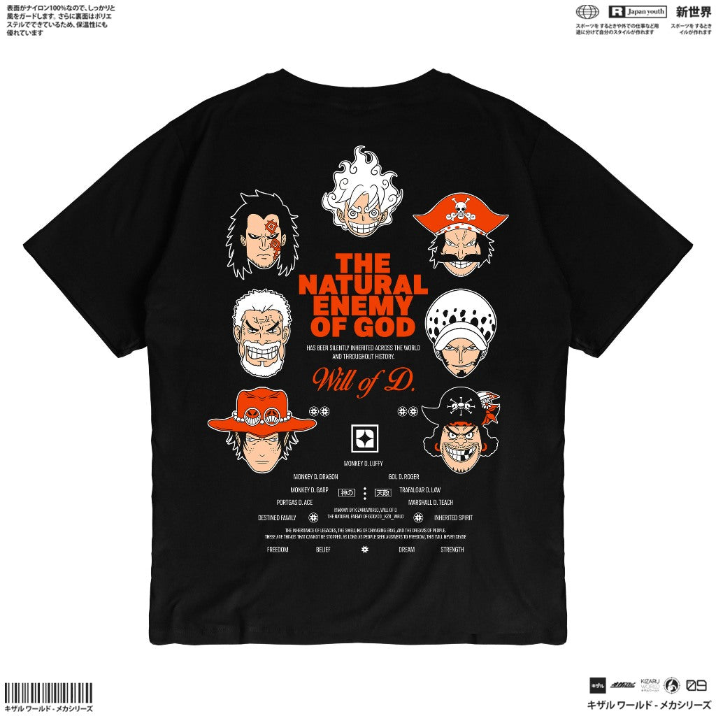 Japan Anime Short Sleeve T Shirt - One Piece ENEMY OF GOD | Japan Apparel