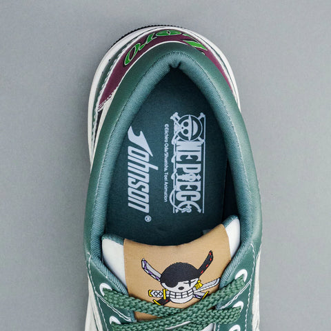 One Piece Zoro sneakers rear view with Zoro heel detail
