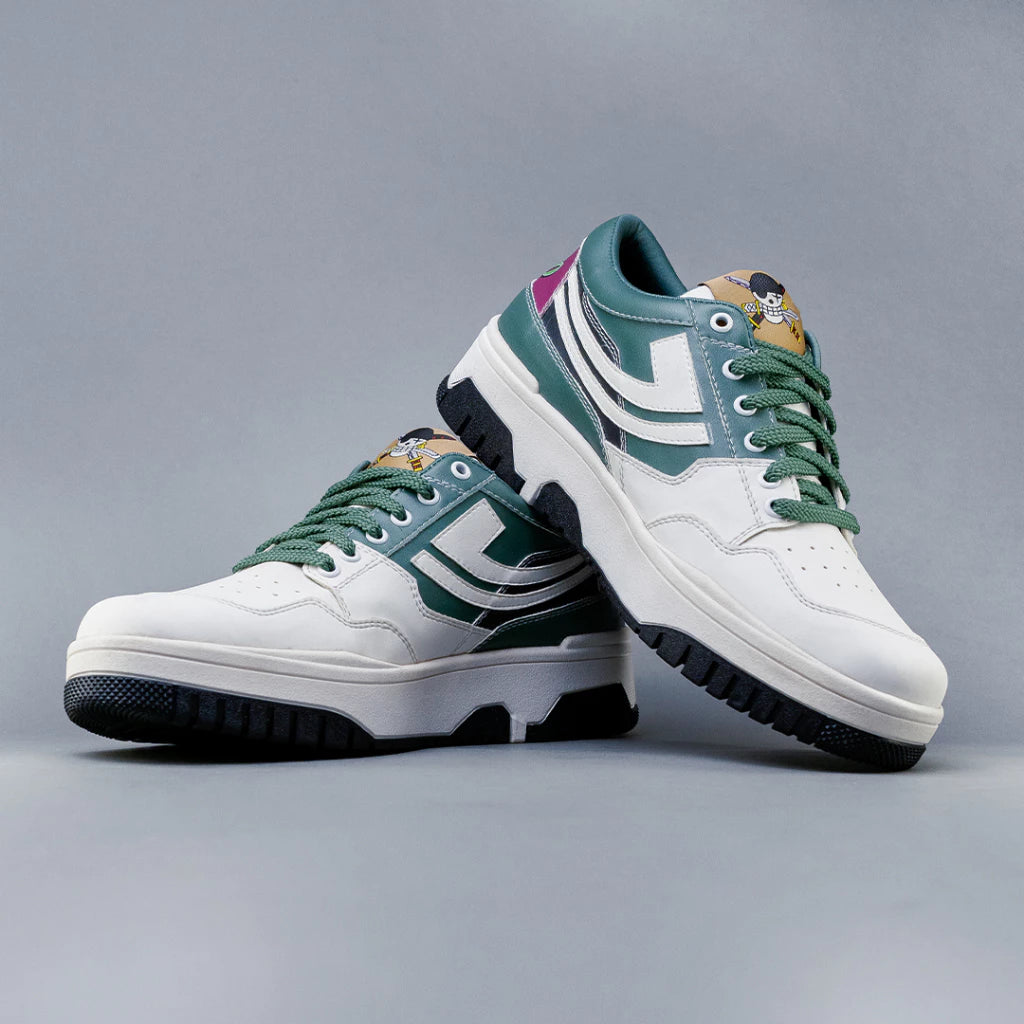 One Piece Zoro sneaker top view showing character insole artwork