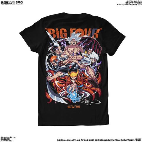 Shounen Jump The Big Four T-Shirt - Naruto, Bleach, One Piece, Dragon Ball Anime Apparel