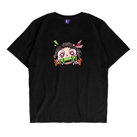 Japan Anime Short Sleeve T Shirt - Demon Slayer Kimetsu No Yaiba NEZUKO KAMADO POP ART | Japan Apparel