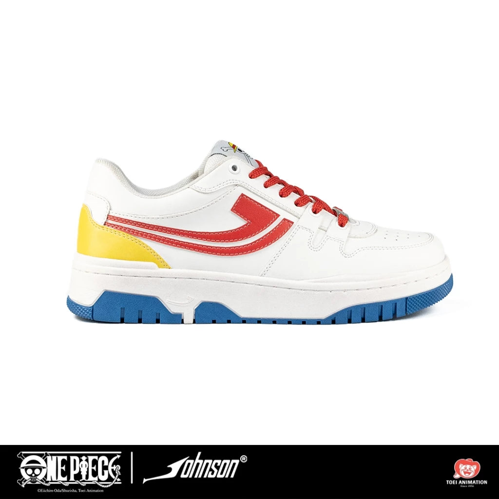 One Piece Luffy sneaker lifestyle image with anime character artwork
