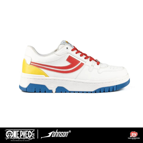 One Piece Luffy sneaker lifestyle image with anime character artwork