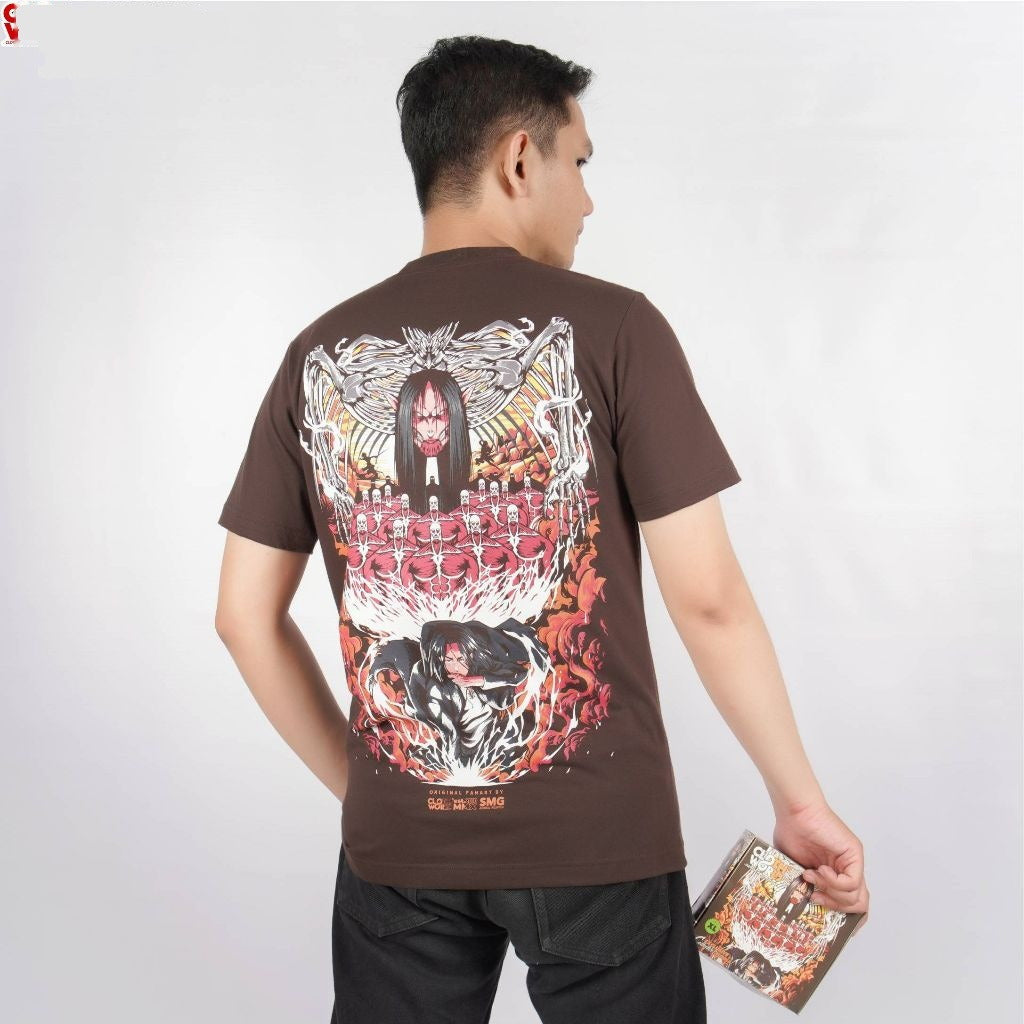 Eren Yeager The Final Titan Form Yeagerist Shingeki no Kyoji - model wearing streetwear look | Zewearsy Store