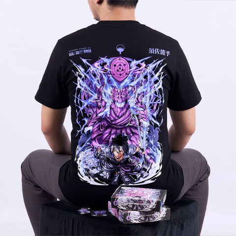 Uchiha Sasuke Perfect Susanoo Mangekyo Sharingan Rinnegan An - anime t-shirt front design | Zewearsy Store