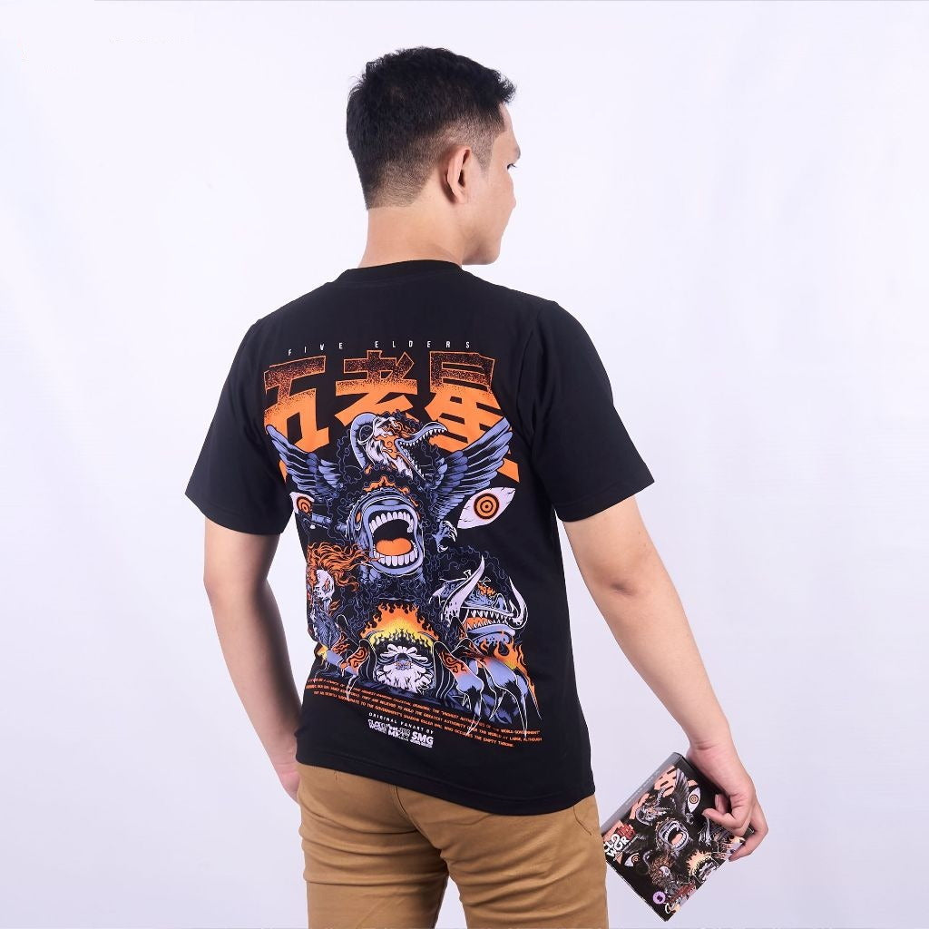 Five Elders Gorosei Garling Saturn Mars Warcury V. Nusjuro J - model wearing streetwear look | Zewearsy Store