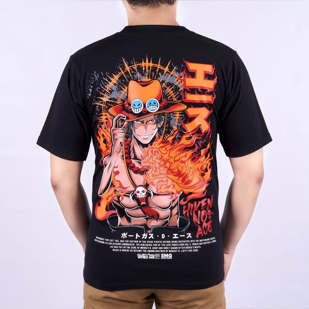 Portgas Gol D. Ace Roger Hiken no Ace Whitebeard Pirates One - on model - unisex fit | Zewearsy Store