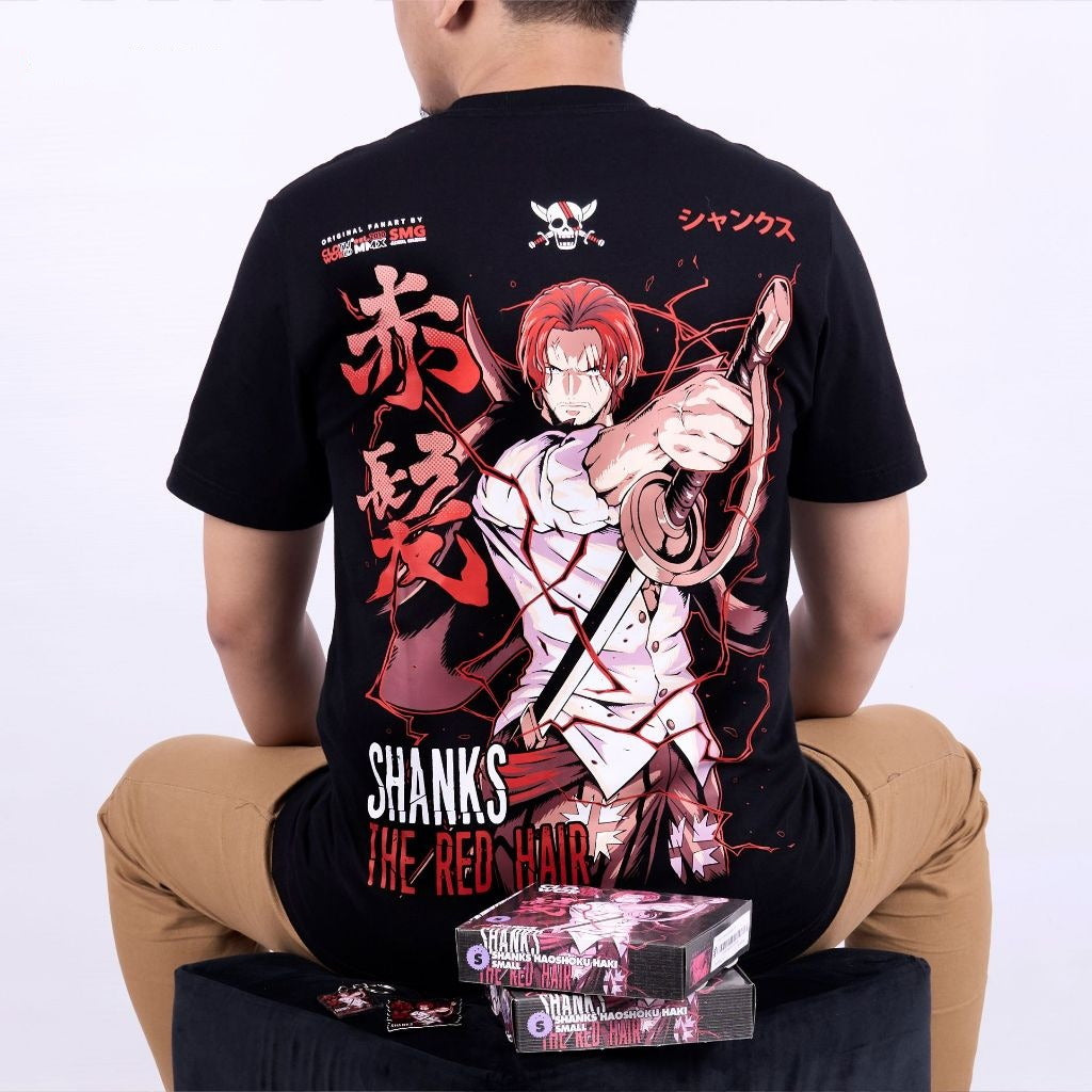 Shanks Haoshoku Haki Red Hair Pirate Akagami One Piece - anime t-shirt front design | Zewearsy Store